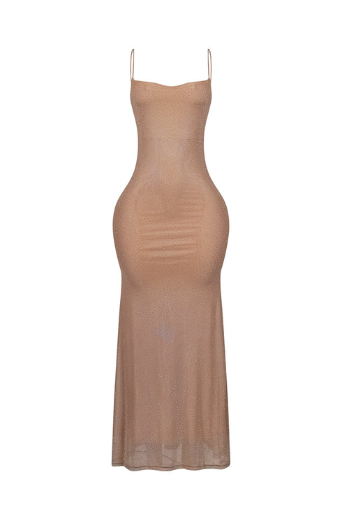 Callie Mesh Rhinestone Maxi Dress